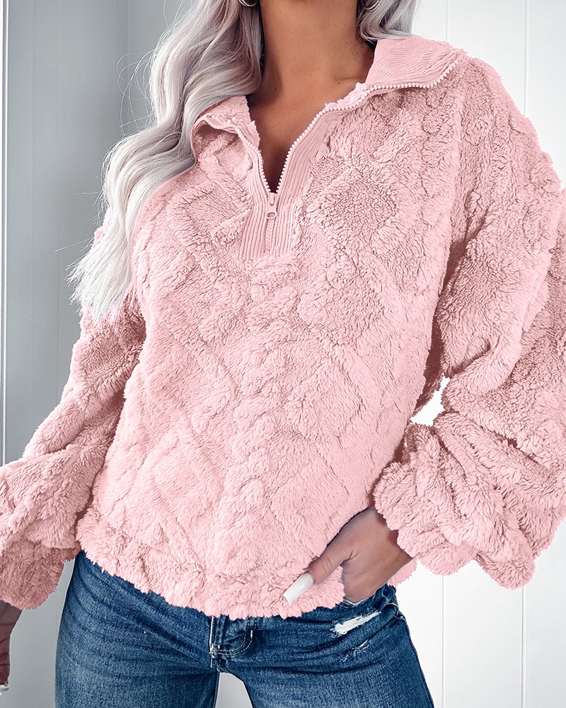 Sherpa Hoodie Fleece - Damska bluza z polaru Sherpa, z