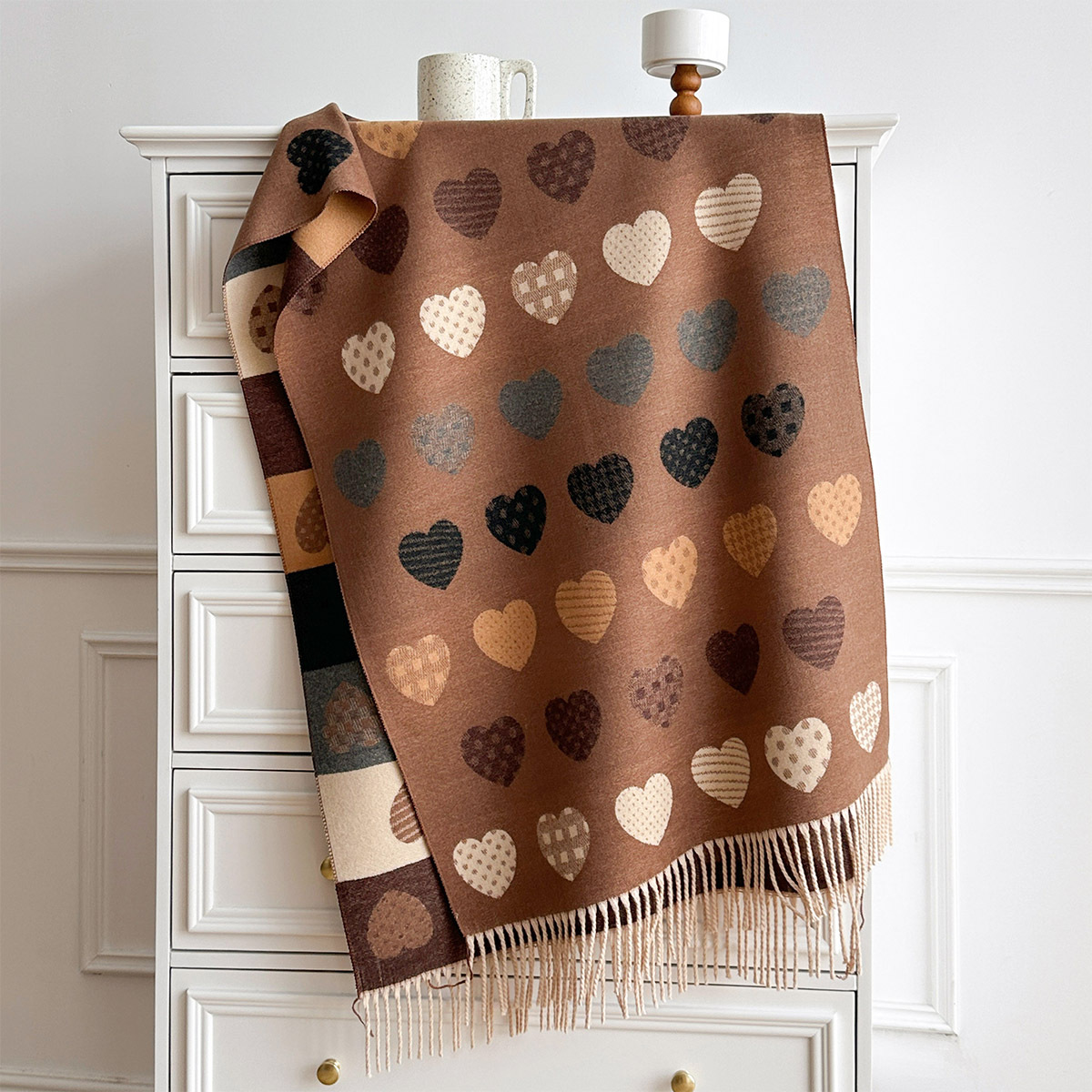 Cashmere Pashmina Wrap - Damski szal z imitacji kaszmiru z
