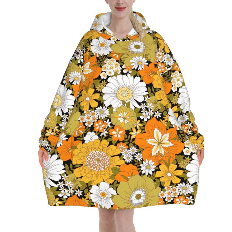Sherpa Hoodie Fleece - Bluza z kapturem w stylu hippie,